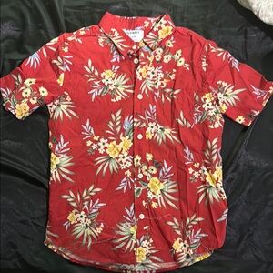 Old Navy Red and Yellow Casual Button Down Shirt